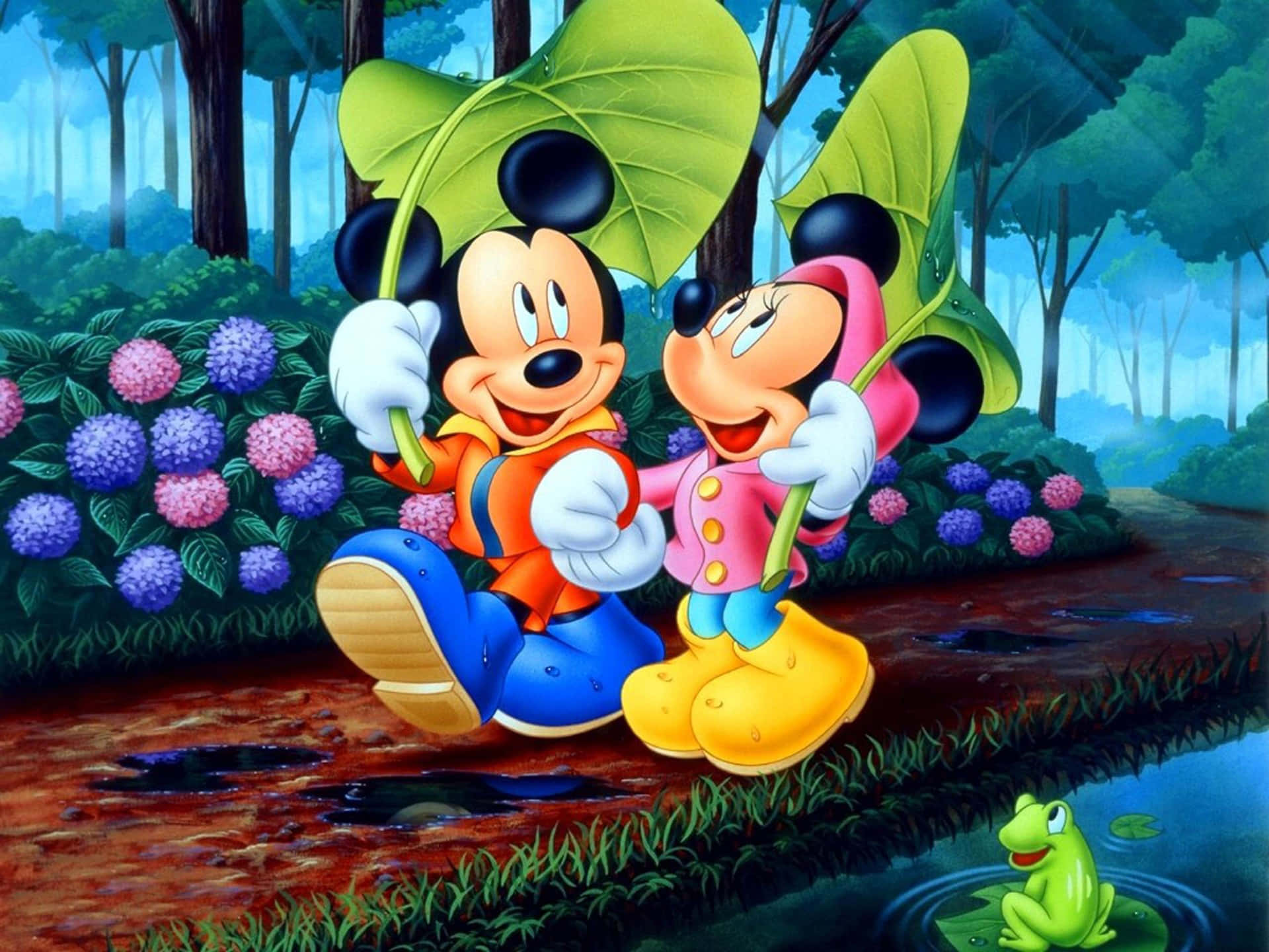 Mickey Mouse Desktop Umbrellas Wallpaper
