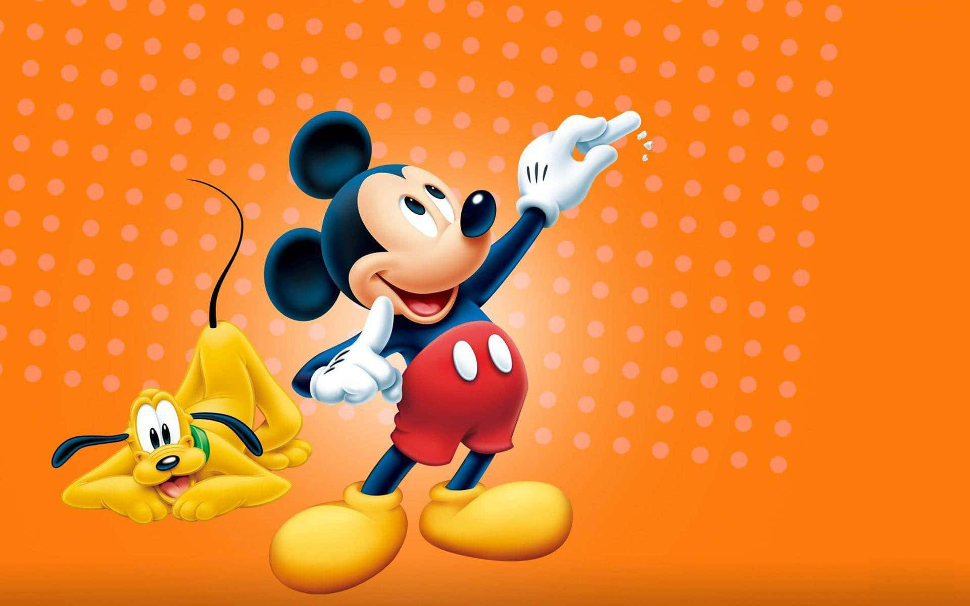 Curtao Mundo Colorido E Alegre Do Mickey Mouse Enquanto Você Realiza Seu Trabalho. Papel de Parede