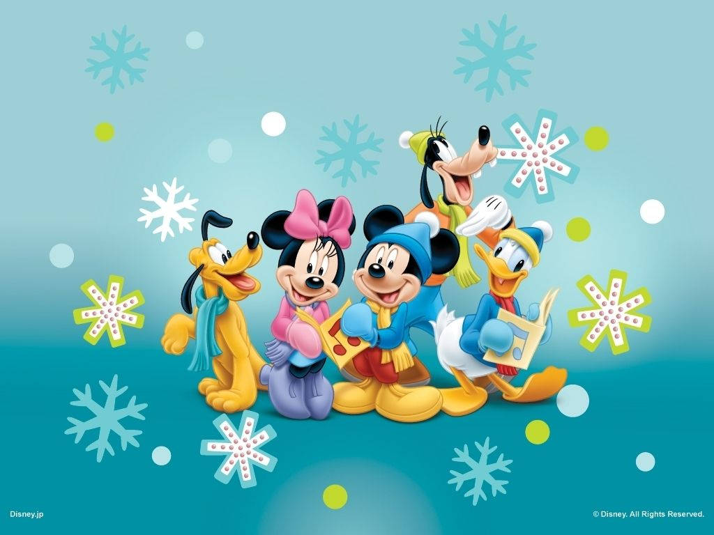 Mickey Mouse Disney Snowflakes Wallpaper