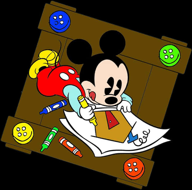 Mickey Mouse Drawing Activity PNG