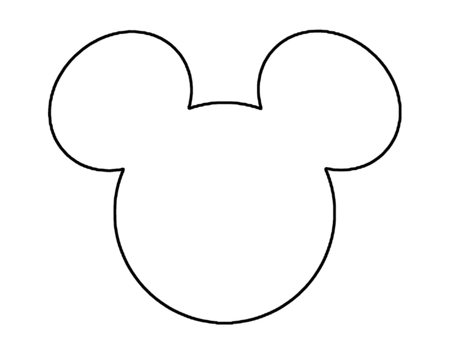 Mickey Mouse Ears Black Line Art Wallpaper