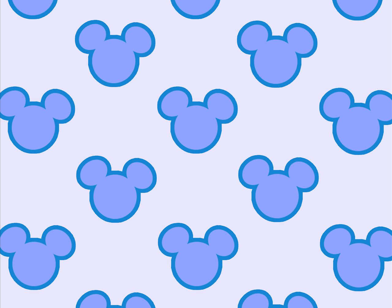 Mickeymouse Orejas Tema Azul Simple Fondo de pantalla