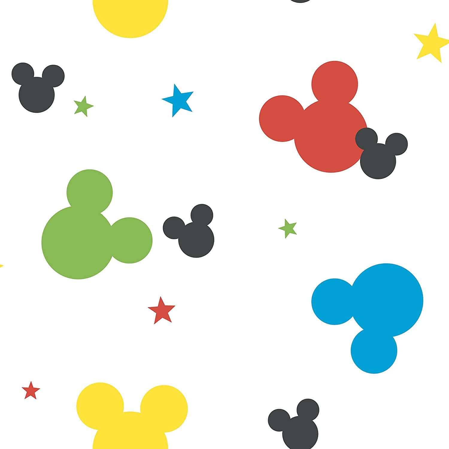 Orelhascoloridas E Fofas Do Mickey Mouse Com Estrelas. Papel de Parede