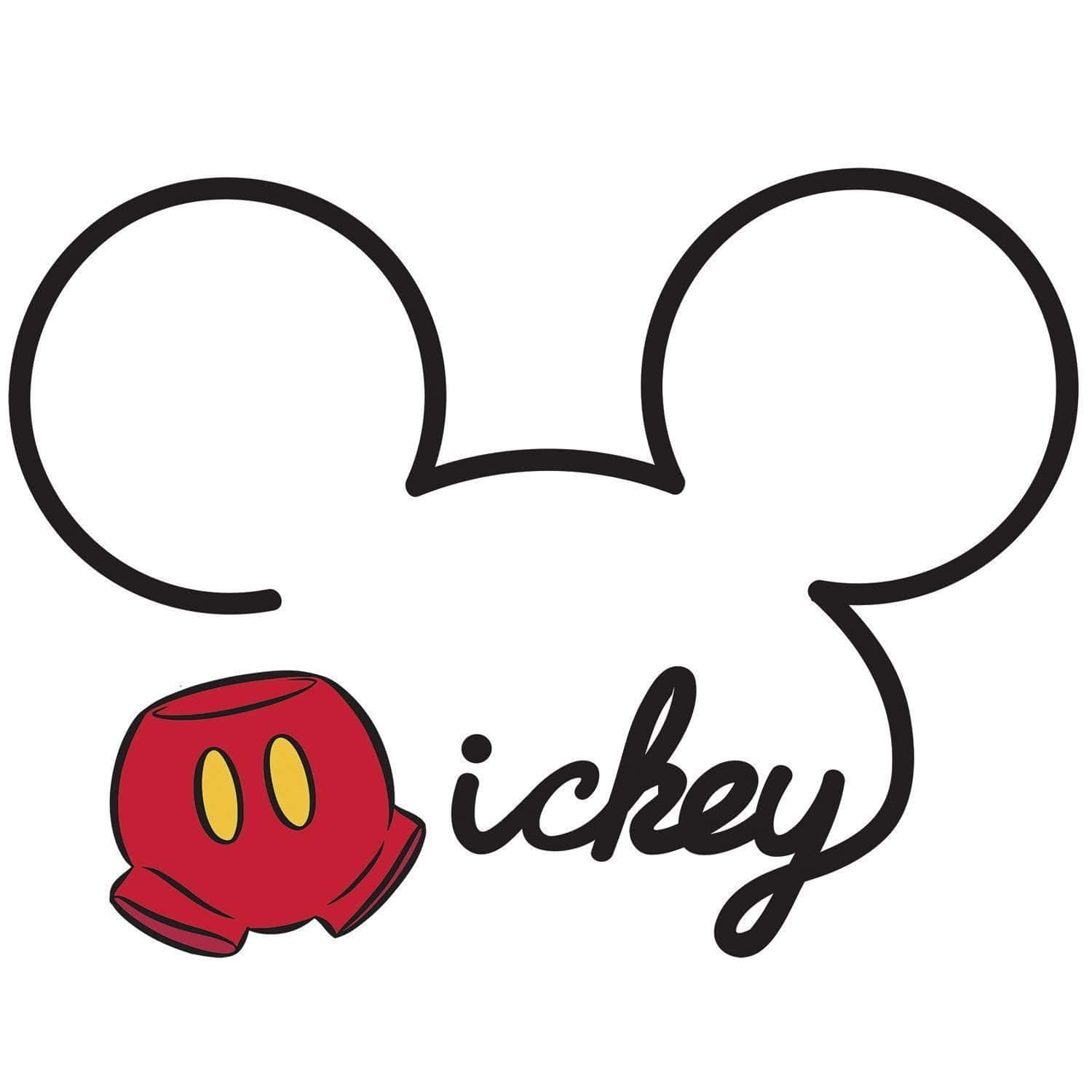 Mickey Mouse Ører Mickey Signature er Tapet Wallpaper