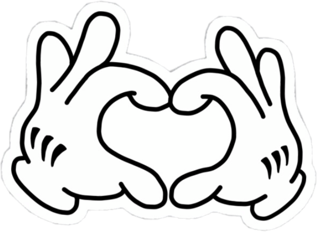Mickey Mouse Hands Heart Gesture PNG