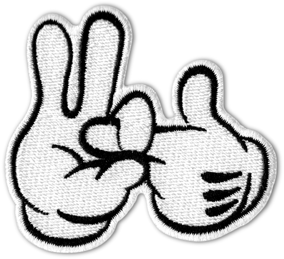 Mickey Mouse Hands Peace Thumbs Up Patch PNG