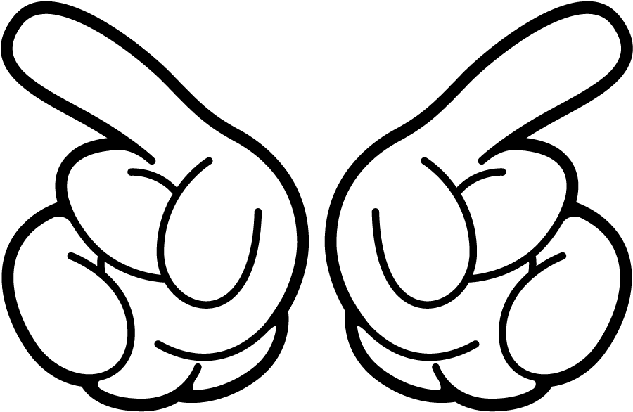 Mickey Mouse Hands Pointing Vector PNG