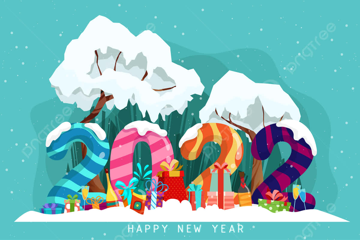 Wishing You a Happy New Year with Mickey Mouse Wallpaper