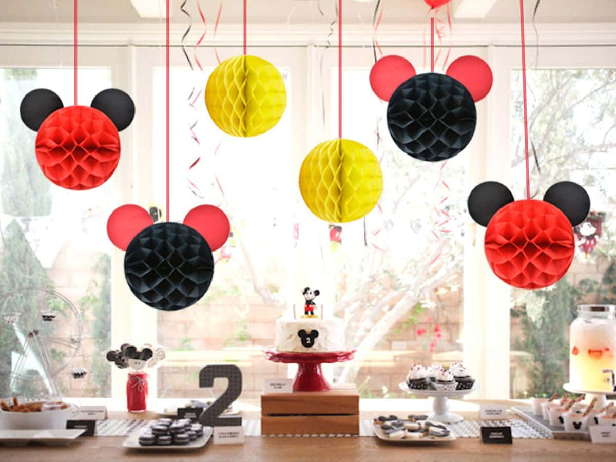 Mickey Mouse Happy New Year Lanterns Wallpaper