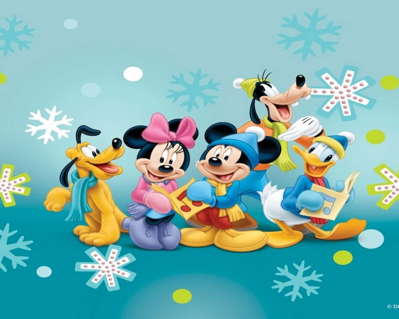 Celebrael Año Nuevo Con Mickey Mouse. Fondo de pantalla