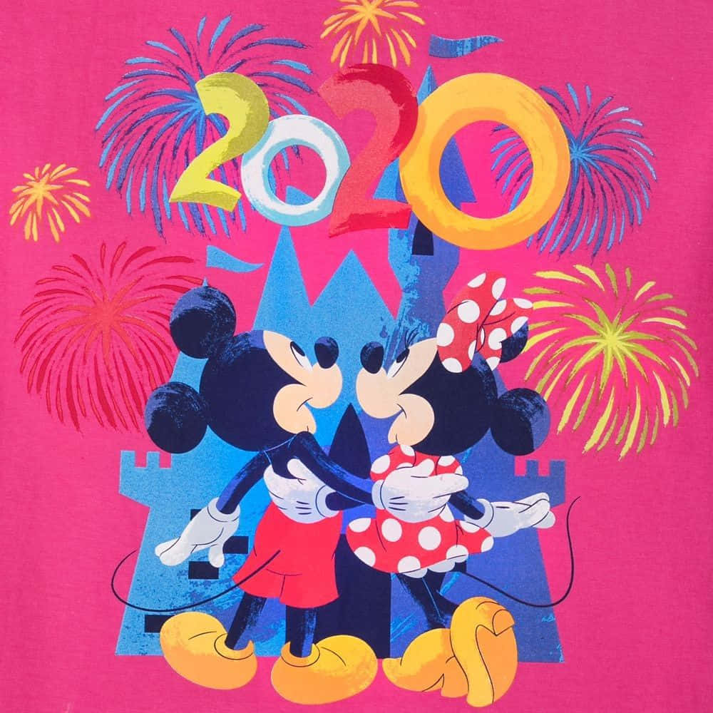 Mickey Mouse Lykke Til Nytår 2020 tapet Wallpaper