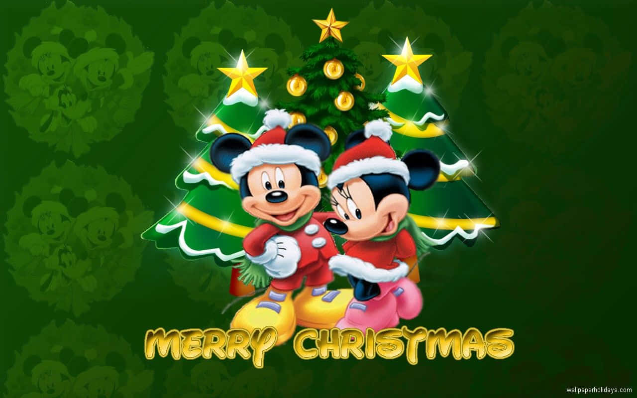 Fejr det nye år med Mickey Mouse. Wallpaper