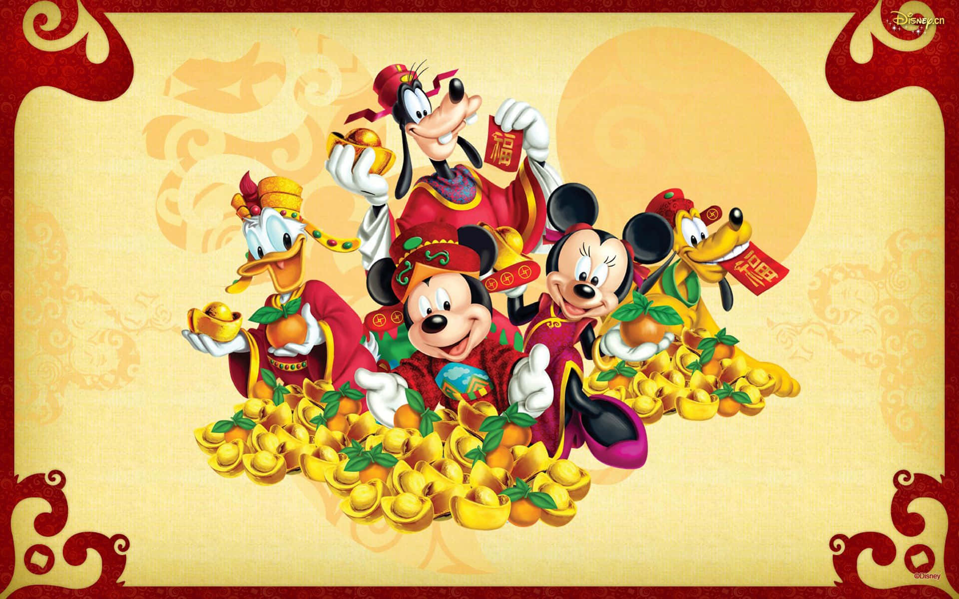 Mickey Mouse Happy Chinese New Year Wallpaper