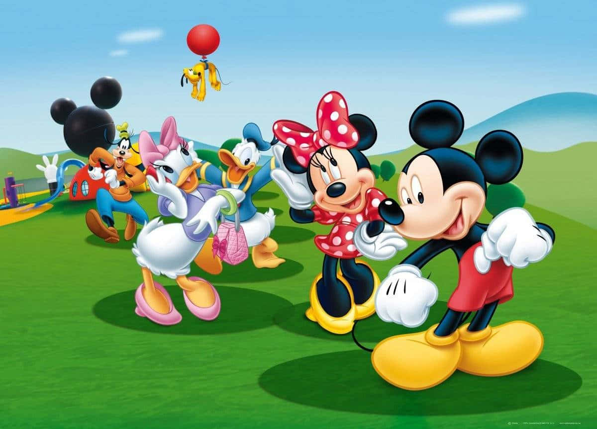 Enjoy a fun-filled day at Mickey Mouse Home Wallpaper