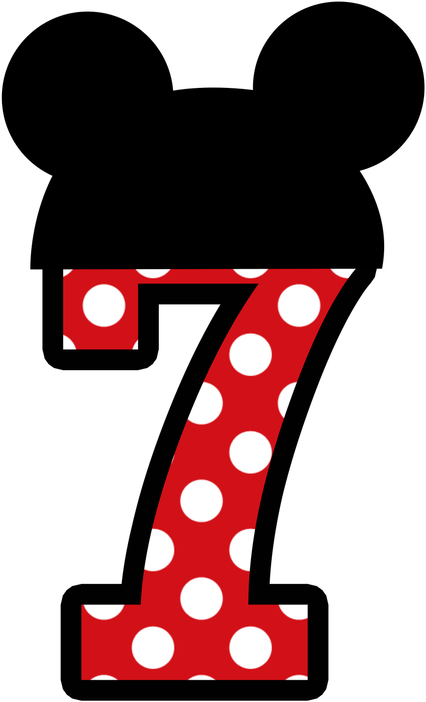 Mickey Mouse Inspired Number7 PNG