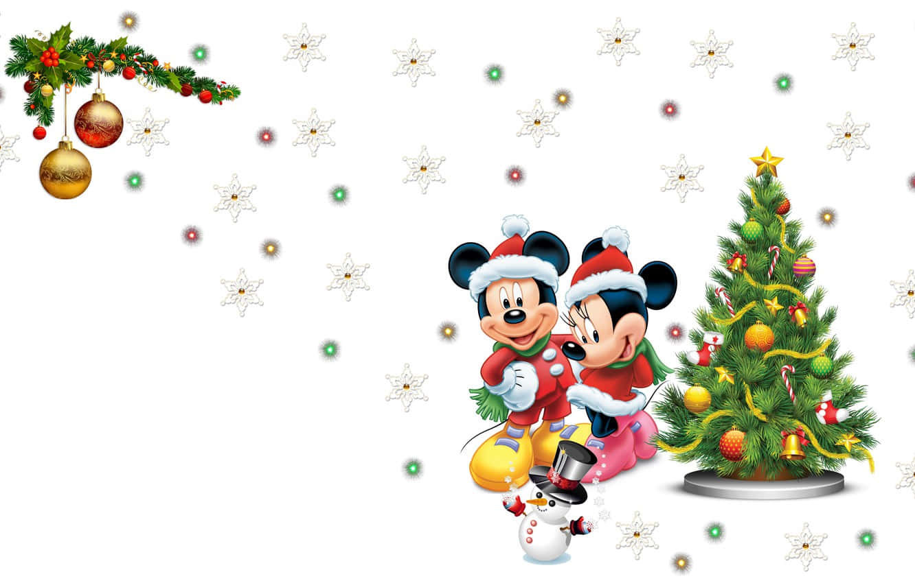 Fejrer nytår med Mickey Mouse Wallpaper