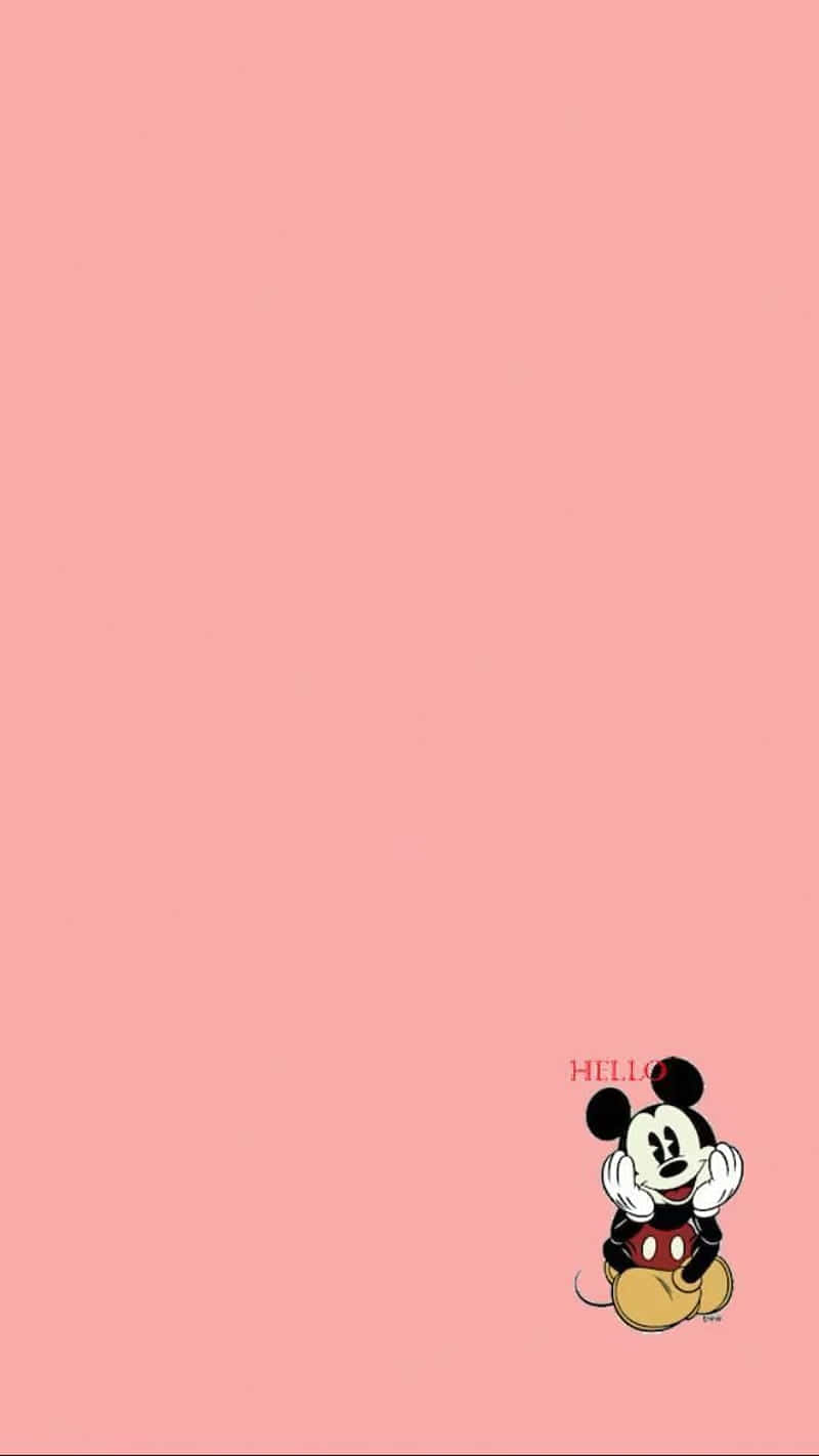 Mickey Mouse Pink Background Wallpaper Wallpaper