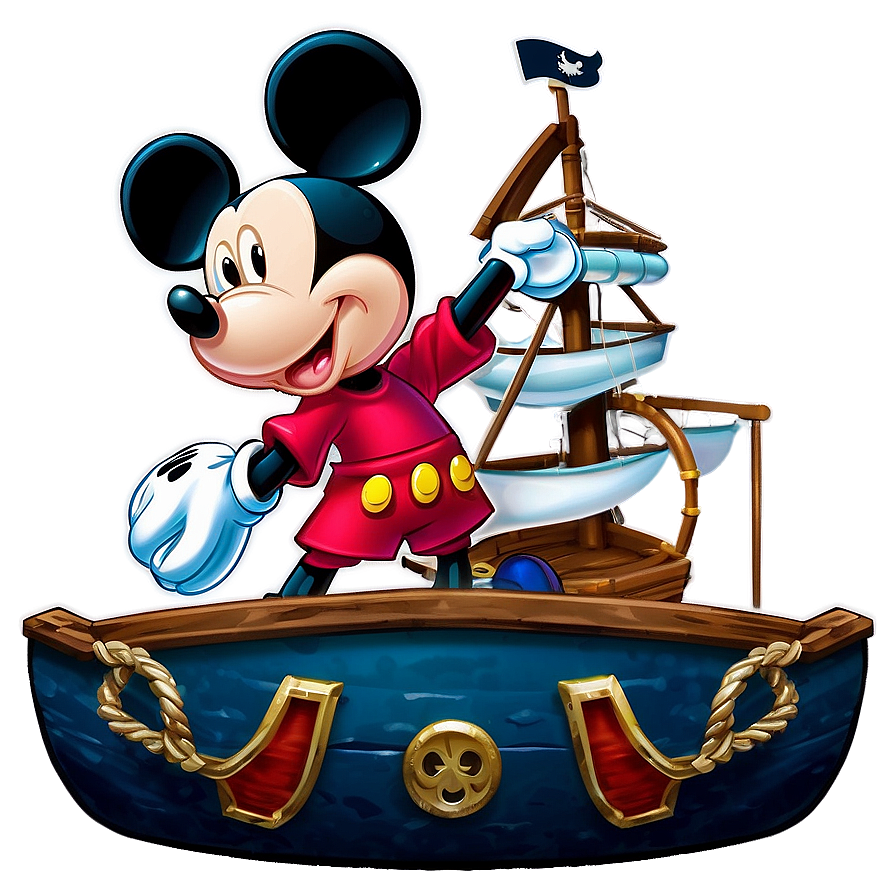 Mickey Mouse Pirate Ship Png 05032024 PNG