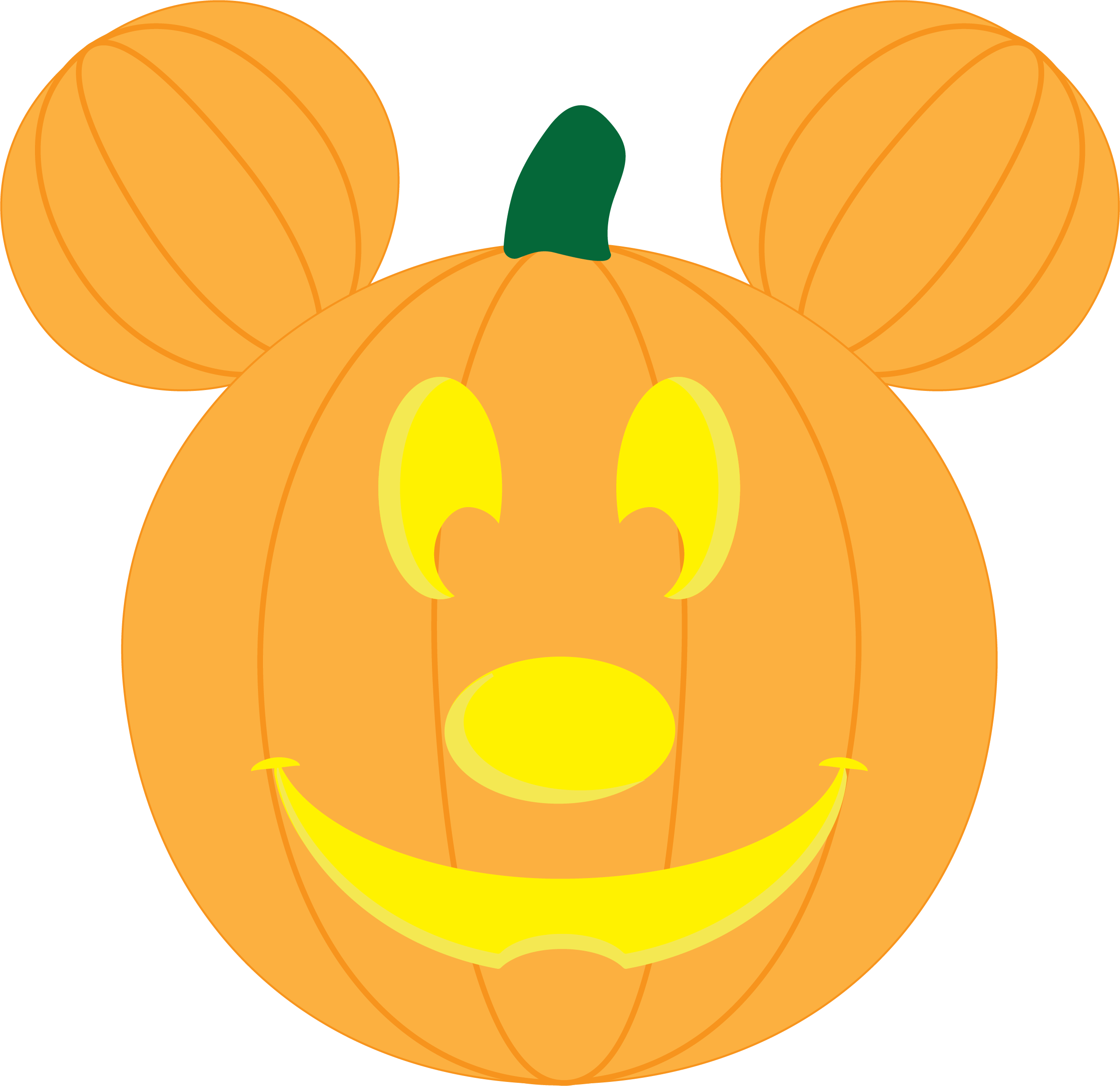 Mickey Mouse Pumpkin Carving Design PNG