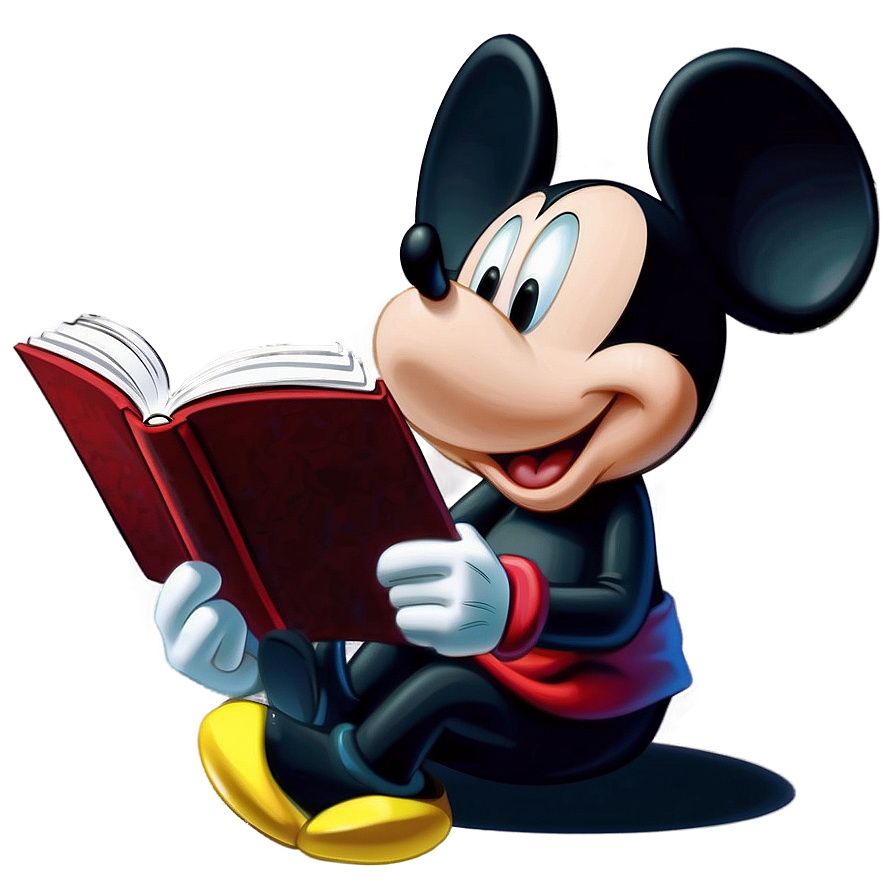 Download Mickey Mouse Reading Book Png Dfo | Wallpapers.com