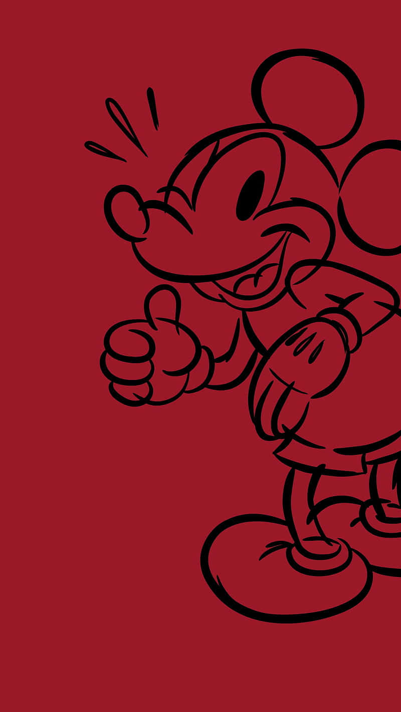 Mickey Mouse Red Silhouette Wallpaper