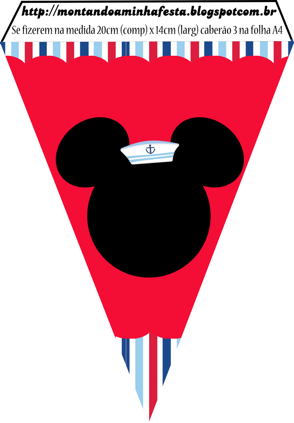 Mickey Mouse Sailor Banner Design PNG