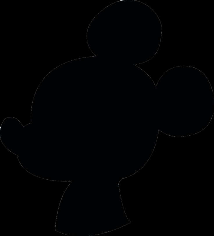 Mickey Mouse Silhouette Black Background.png PNG