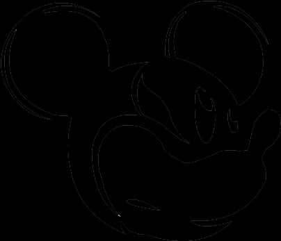 Mickey Mouse Silhouette Outline PNG