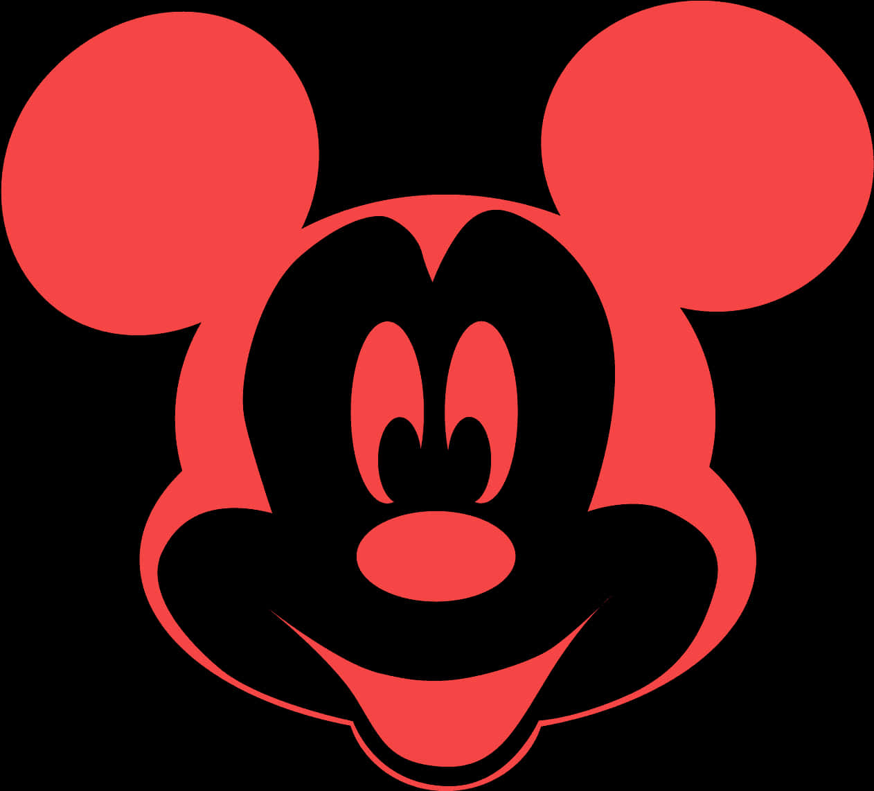Mickey Mouse Silhouette Red Black PNG