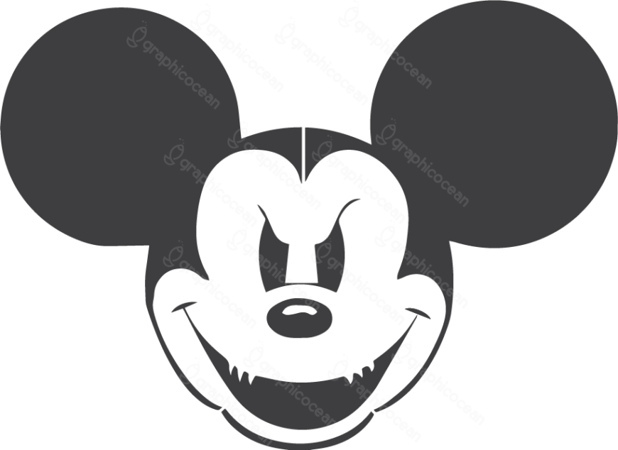 Mickey Mouse Silhouette Watermark PNG