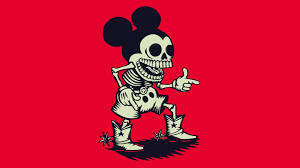 Mickey Mouse Skeleton 4k Cartoon Wallpaper