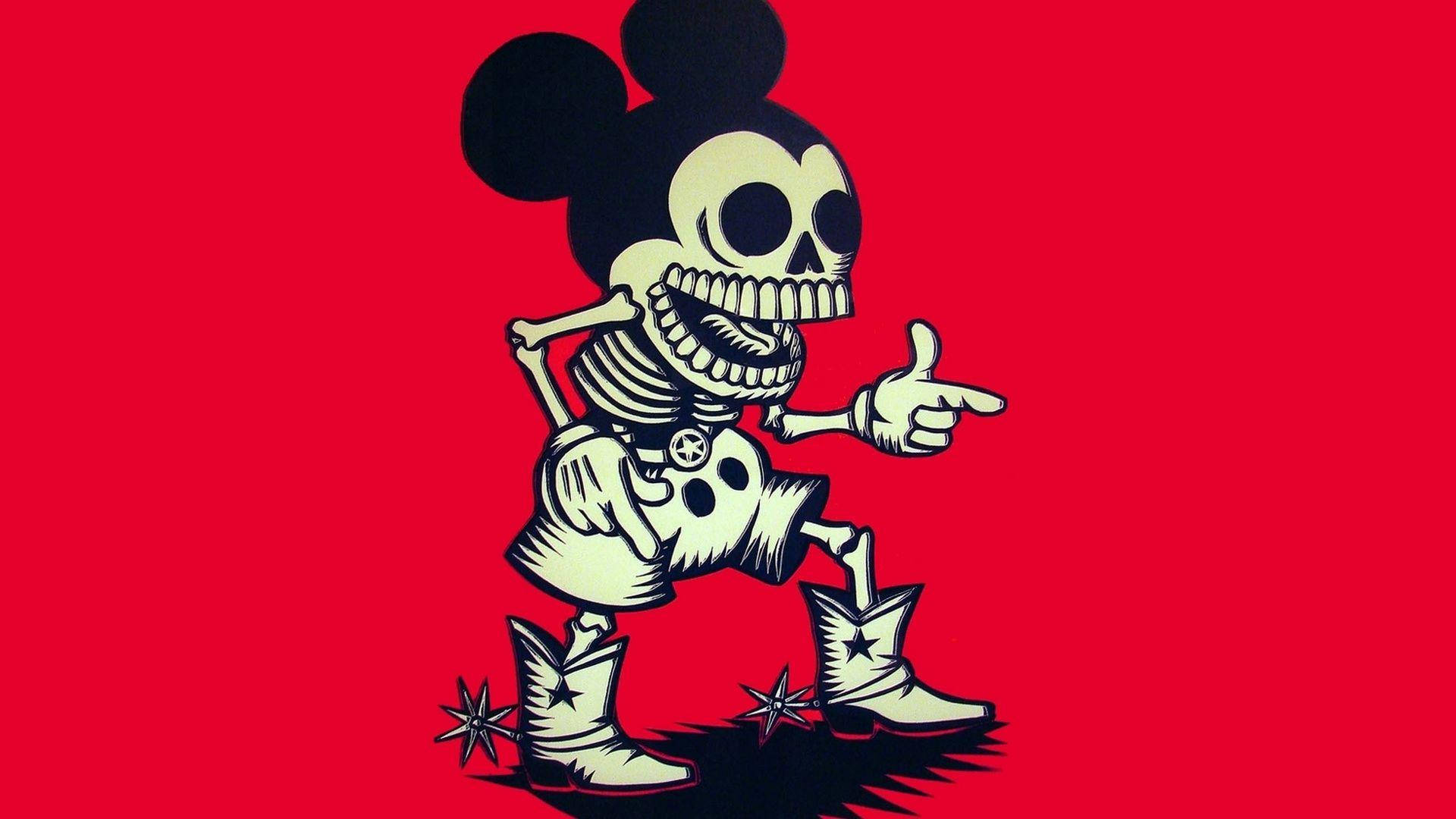 Mickey Mouse Skeleton Desktop Wallpaper