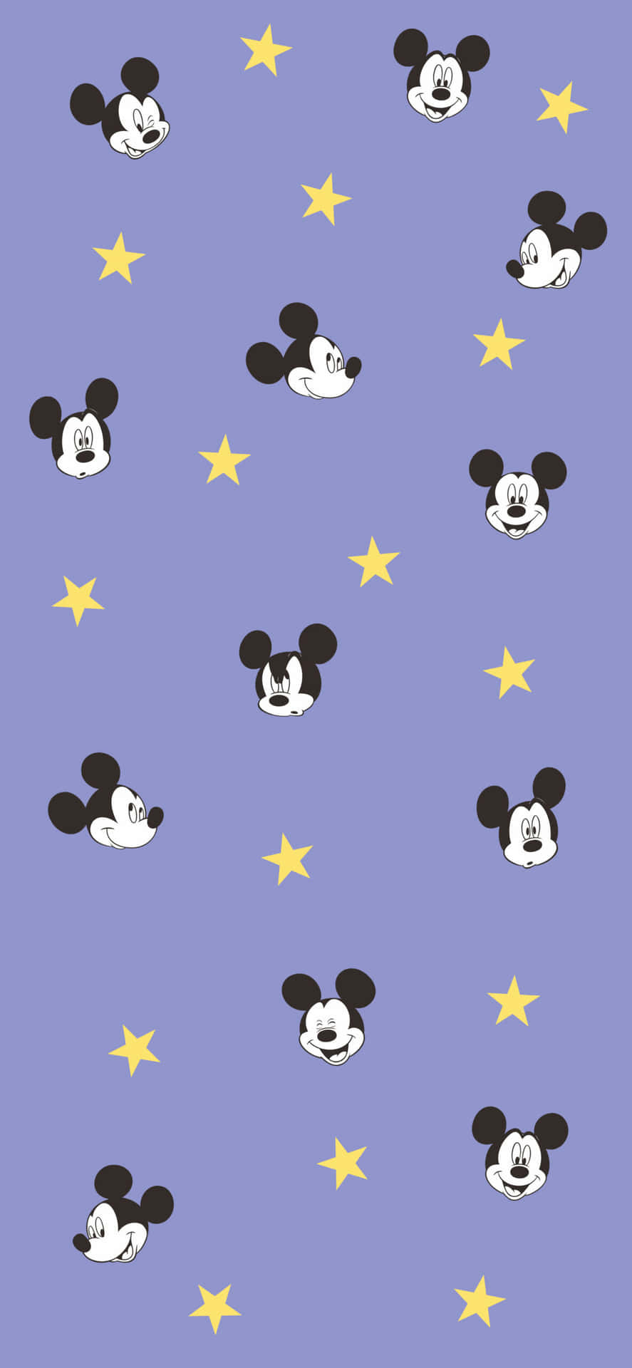 Mickey Mouse Stars Pattern Wallpaper