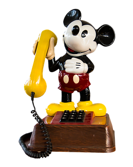 Mickey Mouse Telephone Vintage Collectible PNG
