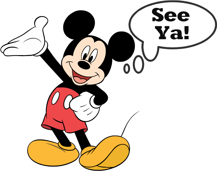 Mickey Mouse Waving Goodbye PNG