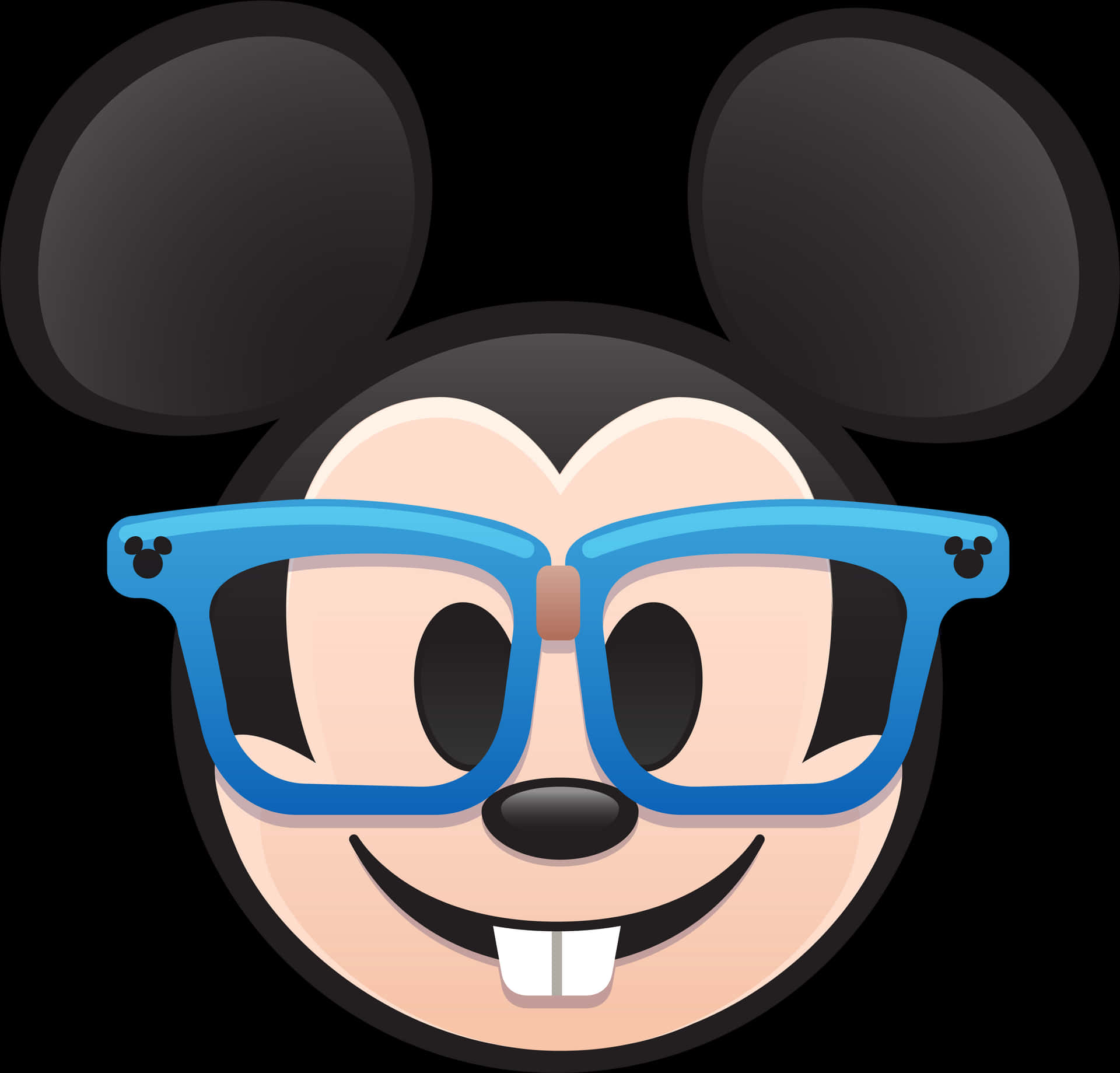 Mickey Mouse Wearing Blue Glasses PNG