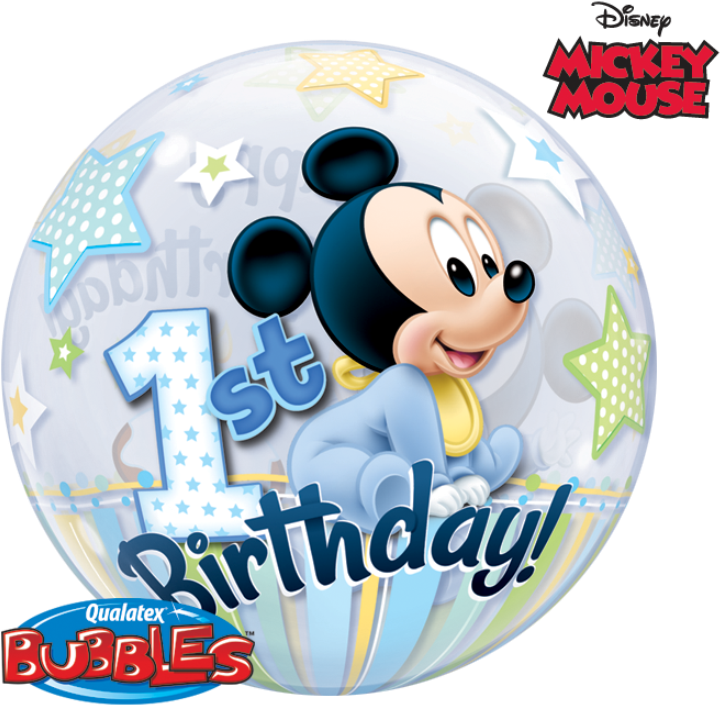Mickey Mouse1st Birthday Balloon PNG