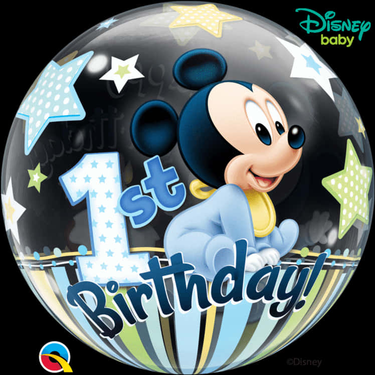 Mickey Mouse1st Birthday Celebration Balloon PNG