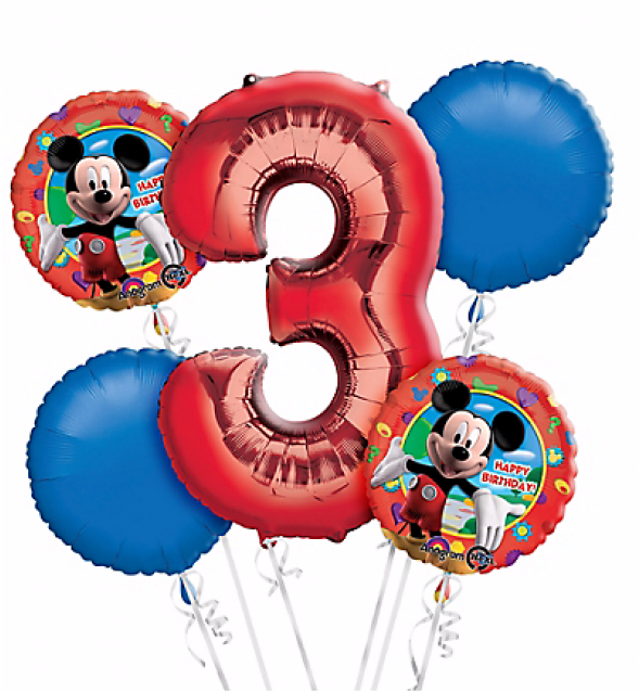 Mickey Mouse3rd Birthday Balloons PNG
