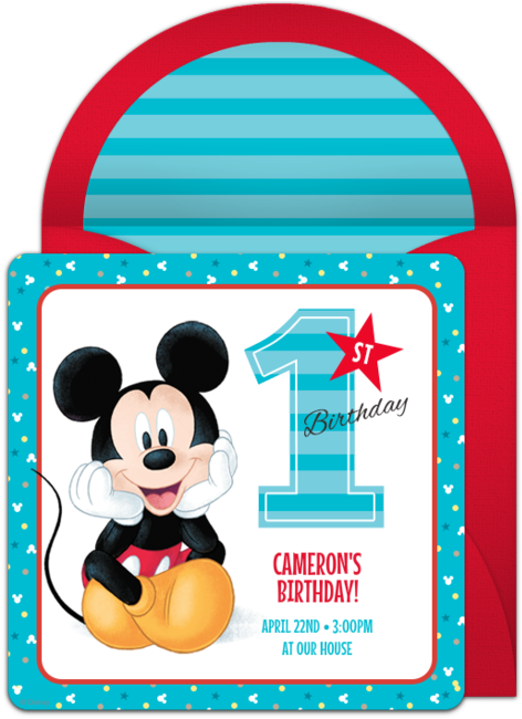 Mickey_ First_ Birthday_ Invitation PNG