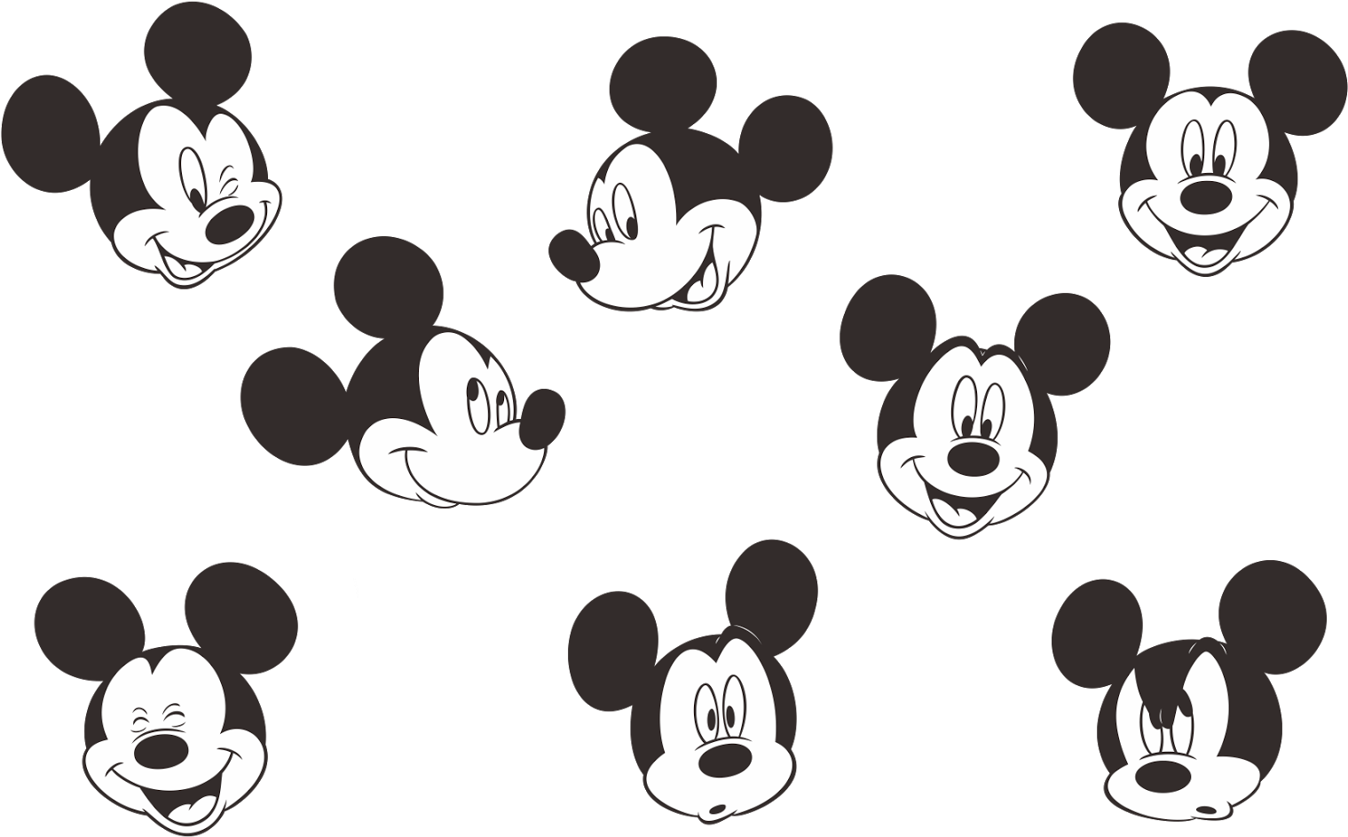 Mickey_ Mouse_ Expressions_ Pattern PNG