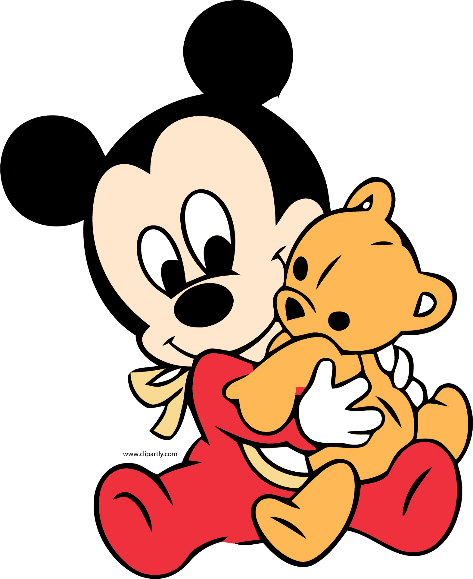 Mickey_ Mouse_ Hugging_ Teddy_ Bear PNG