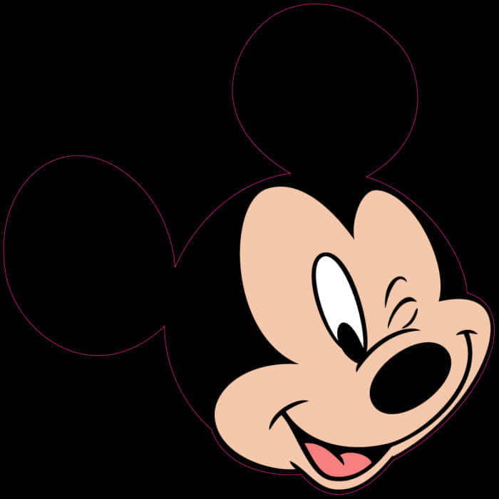 Mickey_ Mouse_ Smiling_ Face_ Vector PNG