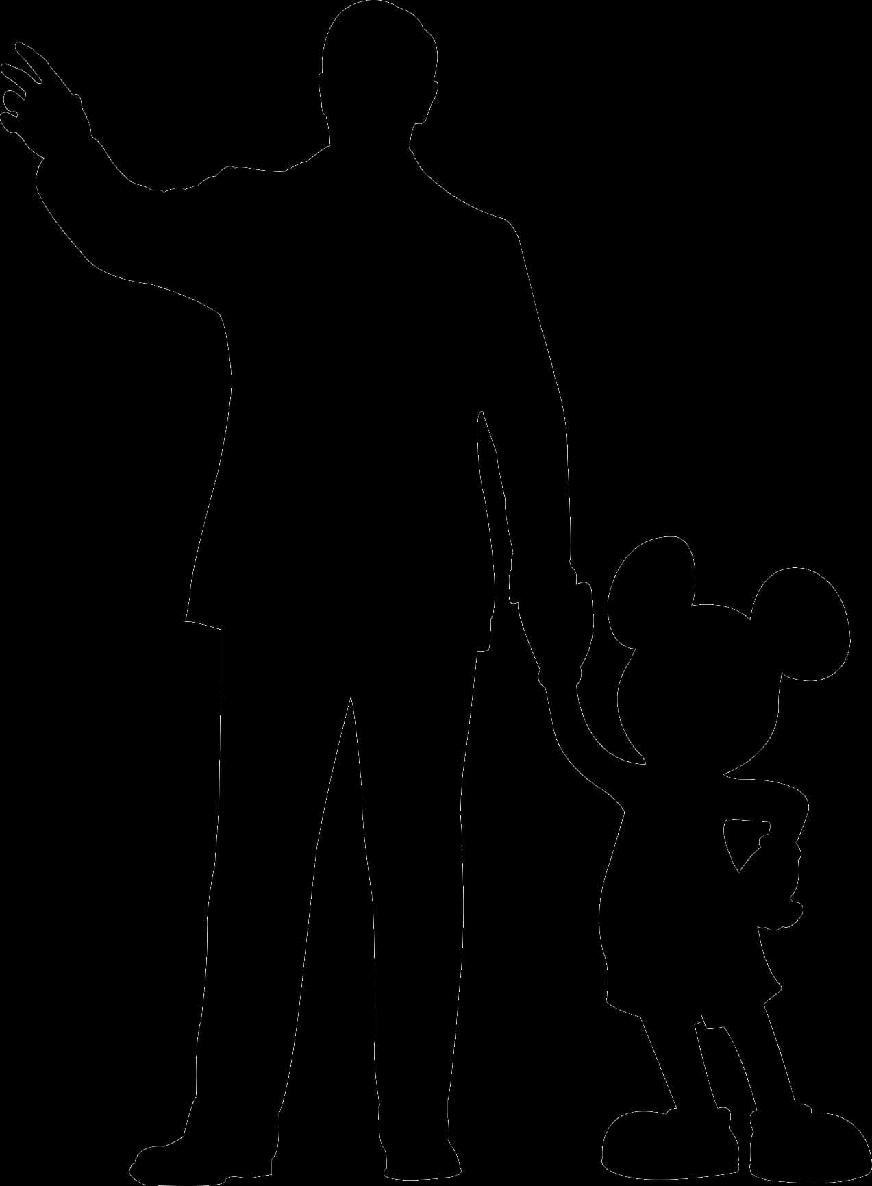 Mickey_ Mouse_and_ Partner_ Silhouette PNG