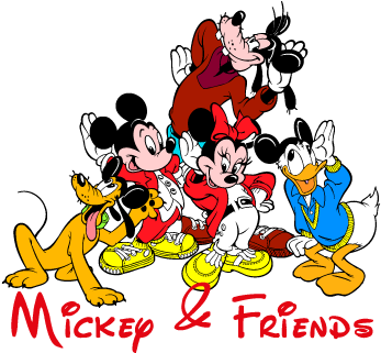 Mickeyand Friends Group PNG