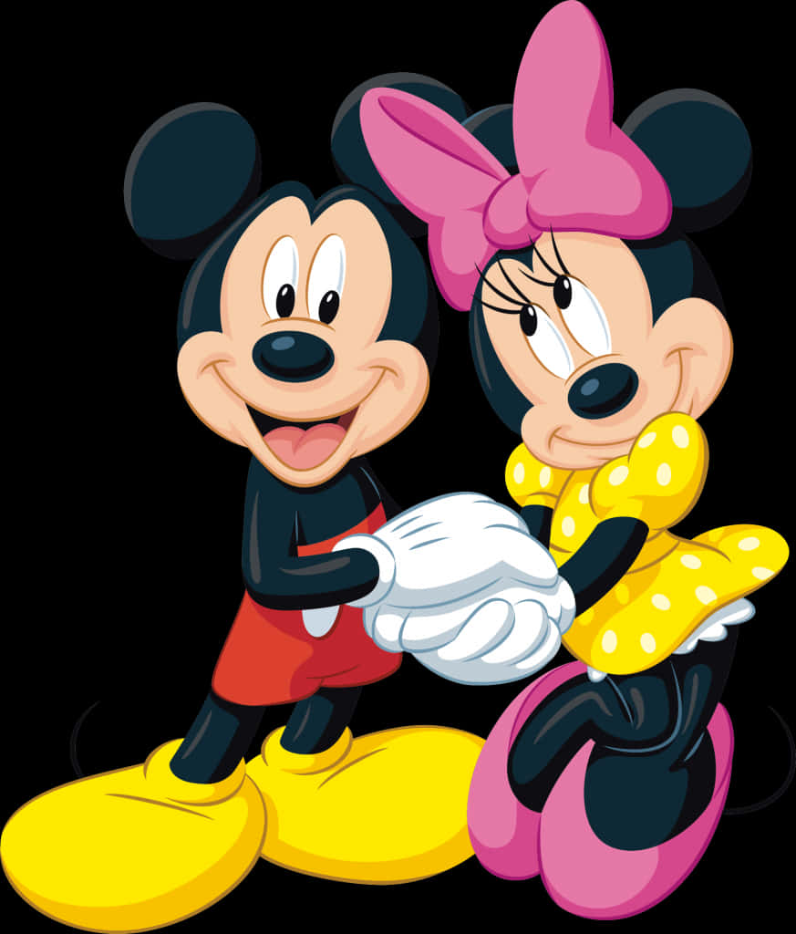 Mickeyand Minnie Holding Hands PNG