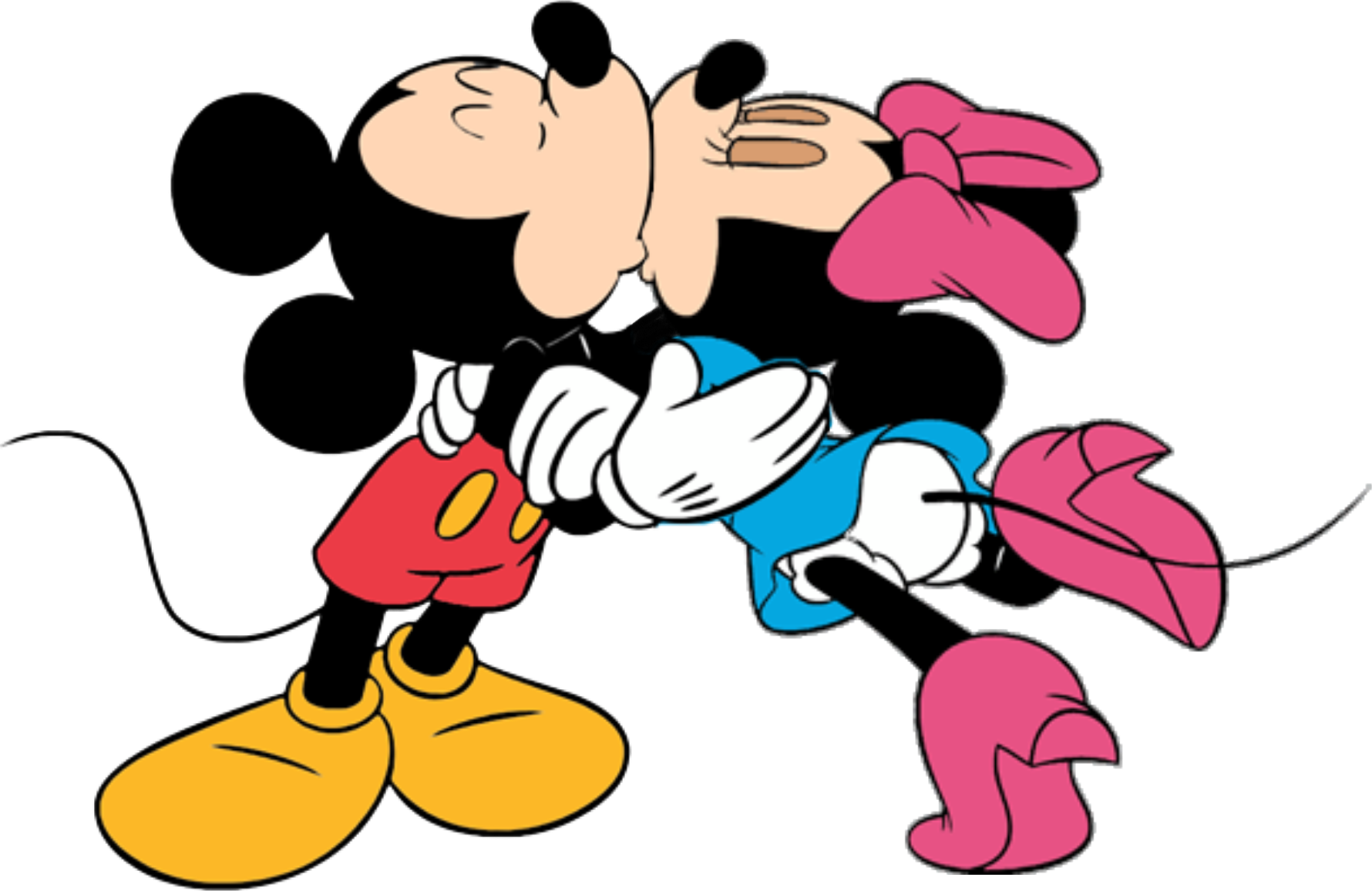 Mickeyand Minnie Kissing Cartoon PNG