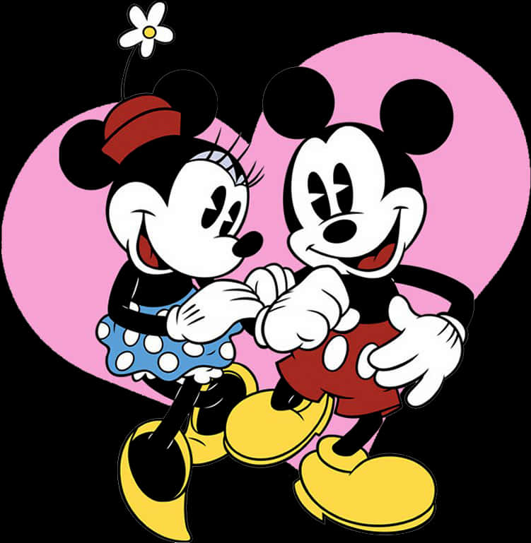Mickeyand Minnie Love Illustration PNG
