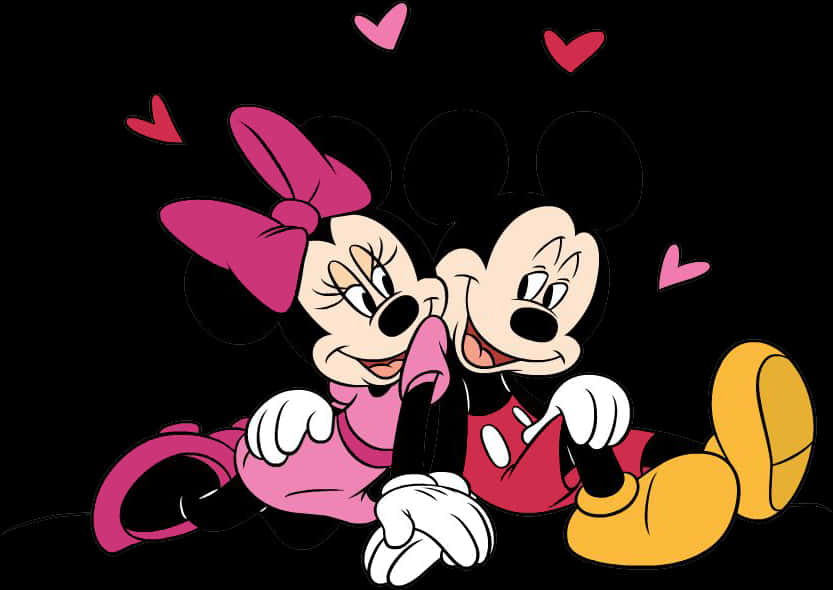Mickeyand Minnie Love Illustration PNG