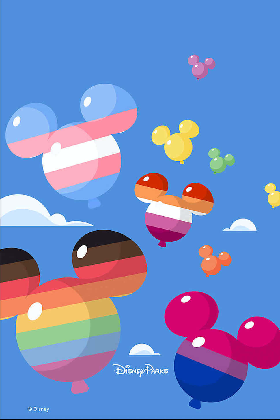Micky Balloons Proud Pride Colors Wallpaper